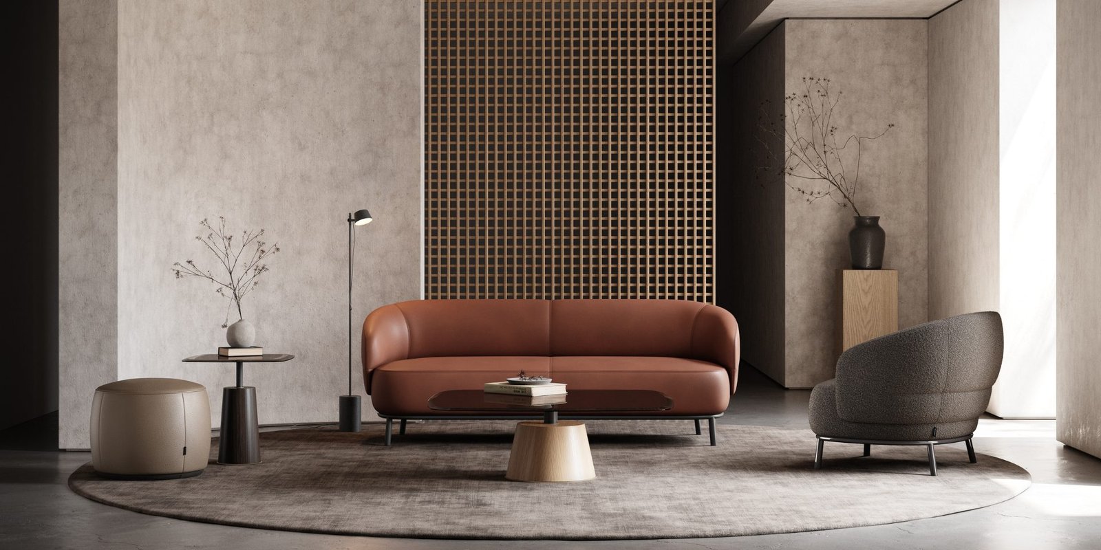 Leather sofa and lounge chair living room set