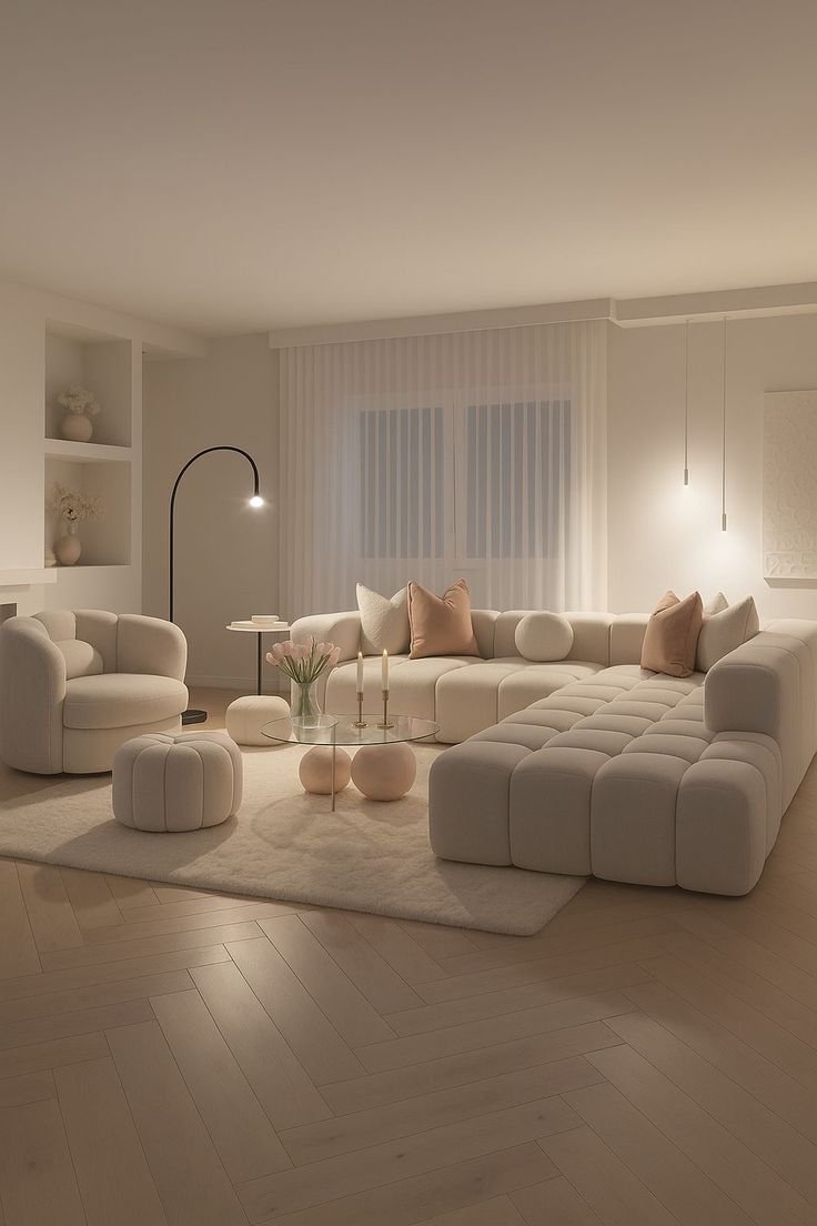 Cream modular designer sofa set by Ashoka Furnishers Mohali